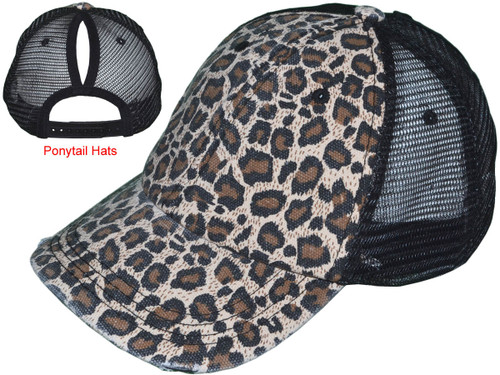 LV Upcycled Camo Criss Cross Ponytail Trucker Hat Leopard Print Leathe –  Amethyst & Opal