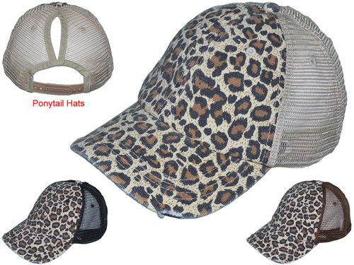 LV Upcycled Camo Criss Cross Ponytail Trucker Hat Leopard Print Leathe –  Amethyst & Opal