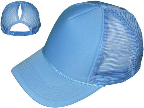 Blank Pony Tail Foam Trucker Hats 