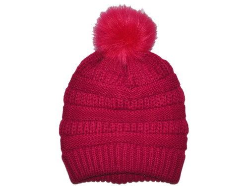 Livingston Women's Winter Soft Knit Beanie Hat with Faux Fur Pom