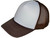 Blank Foam Trucker Hats - BK Caps Foam Front Mid Profile Mesh Back white brown