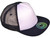 5 Panel Foam Front Trucker Mesh Back Hats BK Caps 2 Tone Flat Bill Polyester White navy side