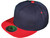 5 Panel Snapbacks - BK Caps Flat Bill Vintage Snapback Hats with Same Color Underbill navy blue red