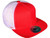 Flat Bill Trucker Hats - 5 Panel SnapBack Mesh 2 Tone BK Caps red white side