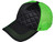 Quilted Foam Trucker Hats - BK Caps Mid Profile Mesh Back black neon green