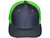 Blank SnapBack Mesh Trucker Hats dark gray neon green front