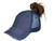 Ponytail Trucker Hats - Women Low Profile Vintage Unstructured Washed navy blue 