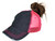 Ponytail Trucker Hats - Women Low Profile Vintage Unstructured Washed black neon pink 