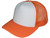 Blank Cotton Foam Trucker Hats - BK Caps Foam Front Mid Profile Mesh Back white orange