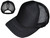 Blank Pony Tail Foam Trucker Hats - 5 Panel BK Caps Vintage Mid Profile Mesh Back black