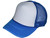 Blank Ponytail Foam Trucker Hats - 5 Panel BK Caps Vintage Mid Profile Mesh Back white/royal 