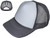 Blank Ponytail Foam Trucker Hats - 5 Panel BK Caps Vintage Mid Profile Mesh Back white/dark gray