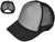 Blank Ponytail Foam Trucker Hats - 5 Panel BK Caps Vintage Mid Profile Mesh Back light gray/black 