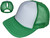Blank Ponytail Foam Trucker Hats - 5 Panel BK Caps Vintage Mid Profile Mesh Back white/kelly green 