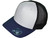 Structured Trucker Hats - Two-Tone Unisex Cotton Mid Profile Mesh Snapback Caps navy blue white black
