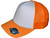 Blank 5 Panel Cotton Foam Trucker Hats - BKP PREMIUM Caps Mid Profile Mesh Back white orange