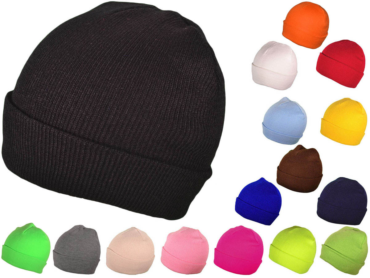 Blank Beanies - Winter Plain Knit Hat SKULL Toboggan Stocking Caps (15 Colors **SNUG FIT** ) - 19827