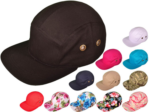 Flat Bill 5 Panel Biker Snapback Hats 
