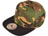 Blank Vintage Snapback Hats green camo black