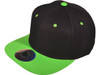 Blank Vintage Snapback Hats black neon green