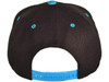 Blank Vintage Snapback Hats black turquoise back