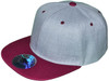 Blank Vintage Snapback Hats heather gray burgundy