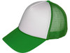 Blank Foam Trucker Hats - BK Caps Foam Front Mid Profile Mesh Back two tones white kelly green