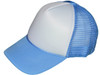 Blank Foam Trucker Hats - BK Caps Foam Front Mid Profile Mesh Back white sky blue two tones