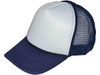 Blank Foam Trucker Hats - BK Caps Foam Front Mid Profile Mesh Back white navy blue two tones