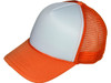 Blank Foam Trucker Hats - BK Caps Foam Front Mid Profile Mesh Back white orange two tones