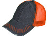 Vintage Distressed Trucker Hats black neon orange