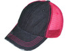 Vintage Distressed Trucker Hats black neon pink