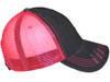 Vintage Distressed Trucker Hats black neon pink side