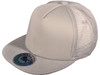 5 Panel Foam Front Trucker Mesh Back Hats BK Caps 2 Tone Flat Bill Polyester light gray