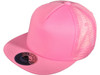 5 Panel Foam Front Trucker Mesh Back Hats BK Caps 2 Tone Flat Bill Polyester pink