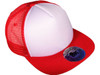 5 Panel Foam Front Trucker Mesh Back Hats BK Caps 2 Tone Flat Bill Polyester white red side