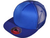 5 Panel Foam Front Trucker Mesh Back Hats BK Caps 2 Tone Flat Bill Polyester royal blue