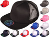 5 Panel Foam Front Trucker Mesh Back Hats BK Caps 2 Tone Flat Bill Polyester all colors