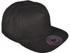 5 Panel Snapbacks - BK Caps Flat Bill Vintage Snapback Hats with Same Color Underbill black side