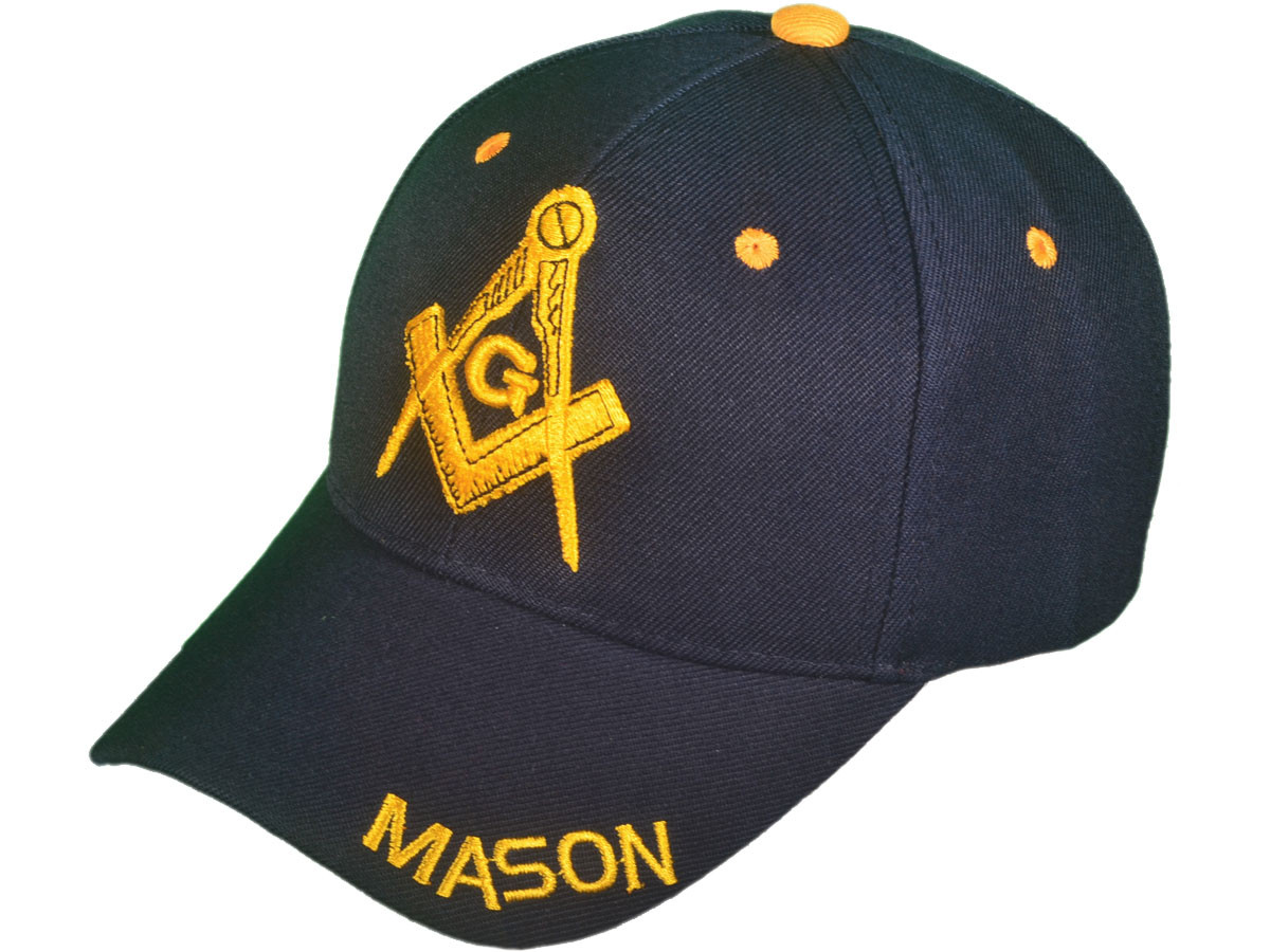 ''MASONIC Baseball Caps - BK Caps Wholesale Embroidered ''''Mason'''' (Navy) - 4910''