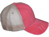 Vintage Mesh Trucker Hats Structured Pigment-Dyed Cotton red khaki side