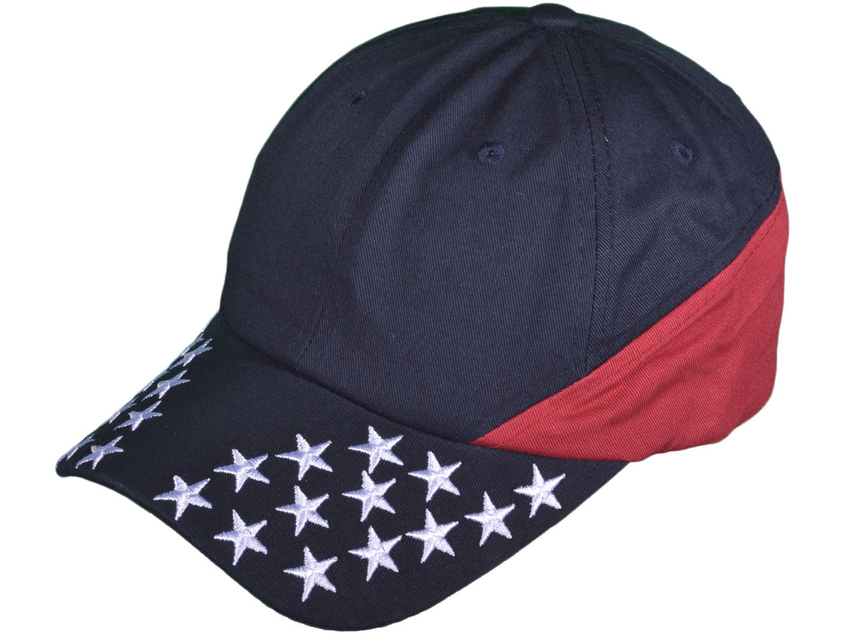USA FLAG Polo Dad Hats - Patriotic BK Caps 6 Panel Unstructured Cotton Twill - 3879