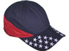 USA Flag Polo Dad Hats embroidery stars on bill navy red side