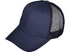 Blank Structured Cotton Mesh Trucker Hats navy blue 