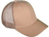 Blank Structured Cotton Mesh Trucker Hats khaki side