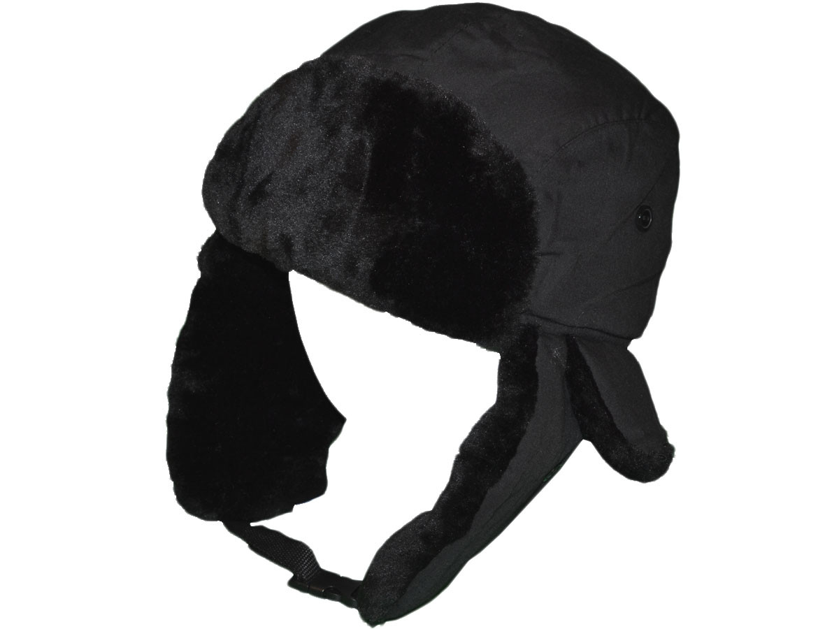 Winter Russian Trapper HATS with Fur Lining BK Caps (Black) - 5079