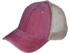 Pigment-Dyed Cotton Mesh Trucker Hats burgundy Khaki
