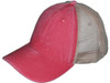 Pigment-Dyed Cotton Mesh Trucker Hats red Khaki