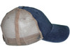 Pigment-Dyed Cotton Mesh Trucker Hats navy blue Khaki side