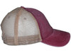 Pigment-Dyed Cotton Mesh Trucker Hats burgundy Khaki side